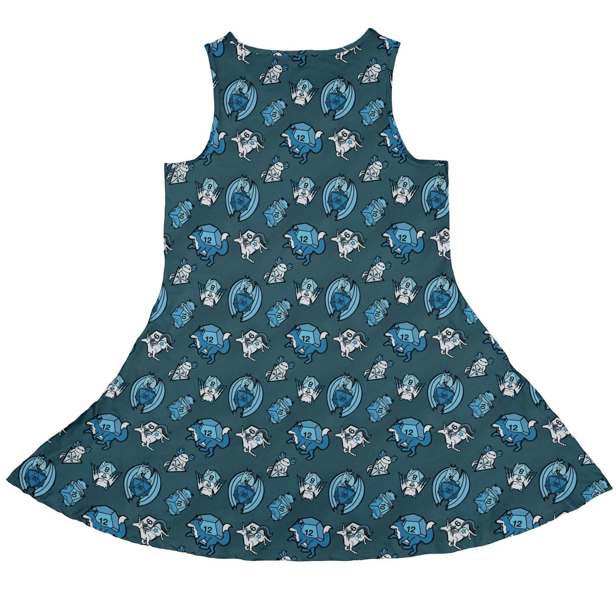 Dice Critters Blue Monochrome Dress