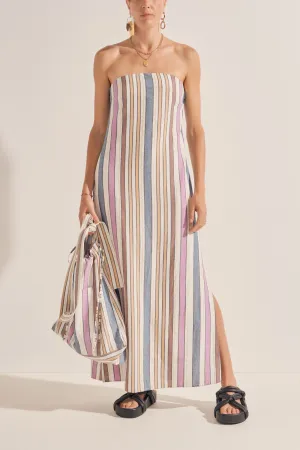 Dione Naxos Stripe Strapless Dress