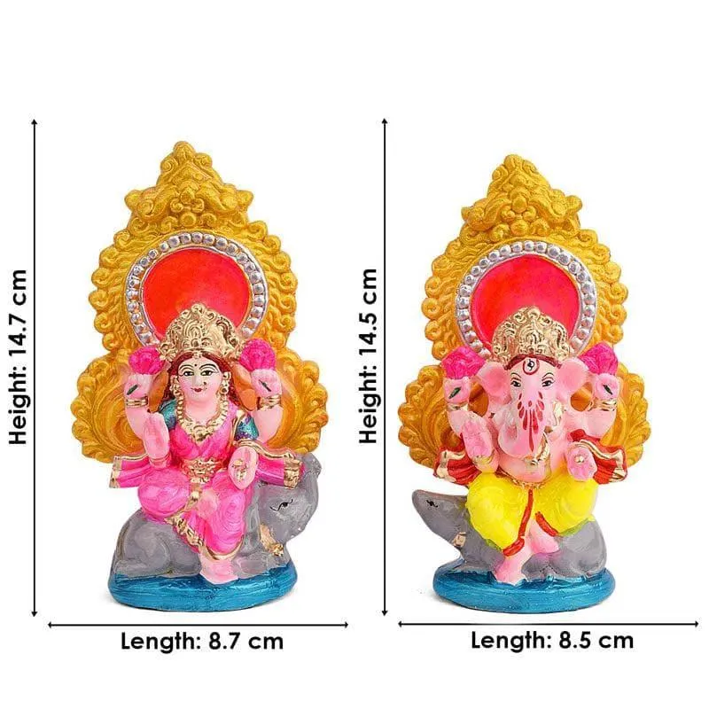 Divine Aura Lakshmi Ganesha Idol Set