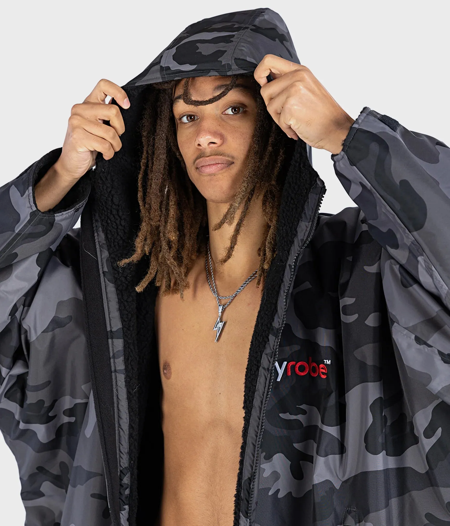 Dryrobe Advance Long Sleeve Changing Robe - Black Camo and Black