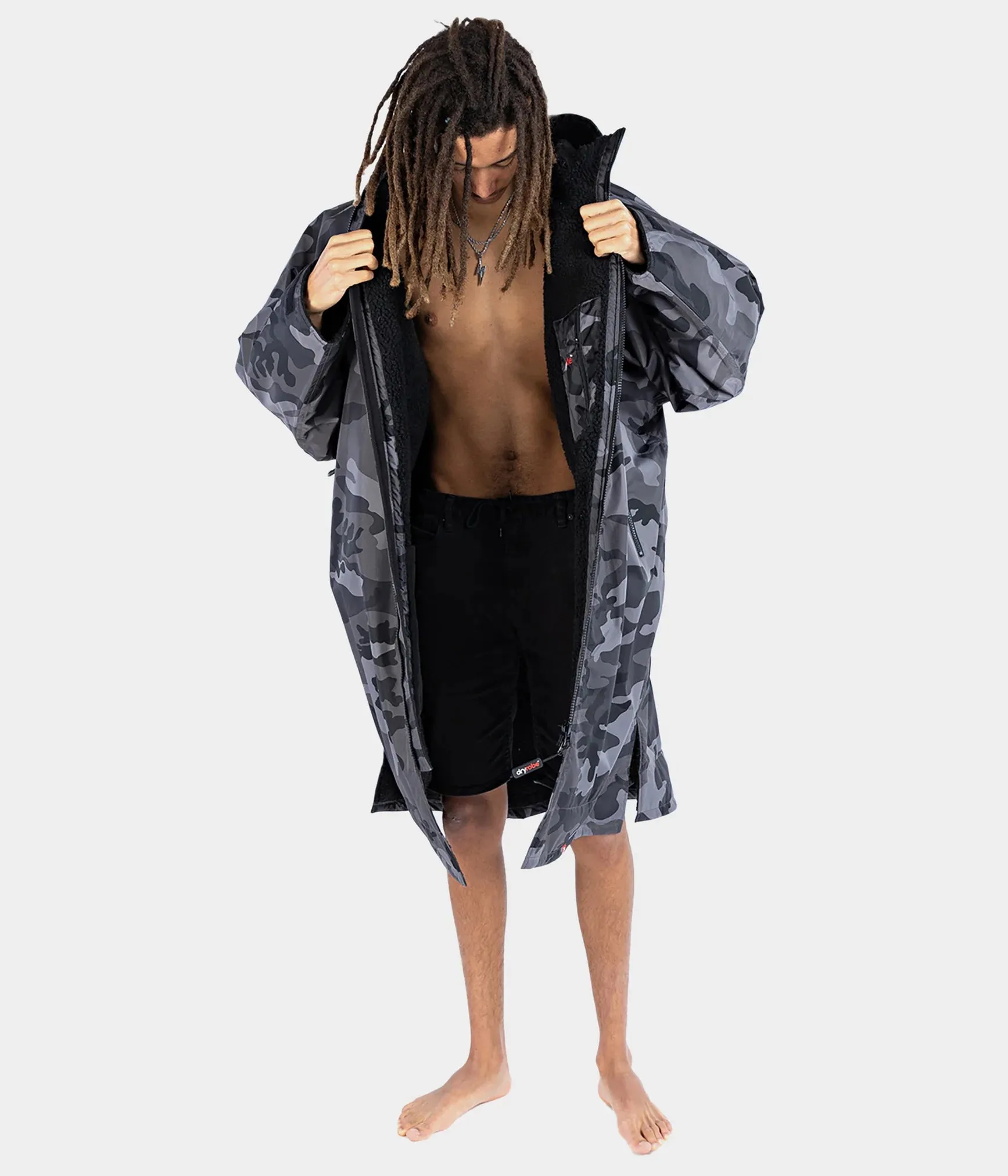 Dryrobe Advance Long Sleeve Changing Robe - Black Camo and Black