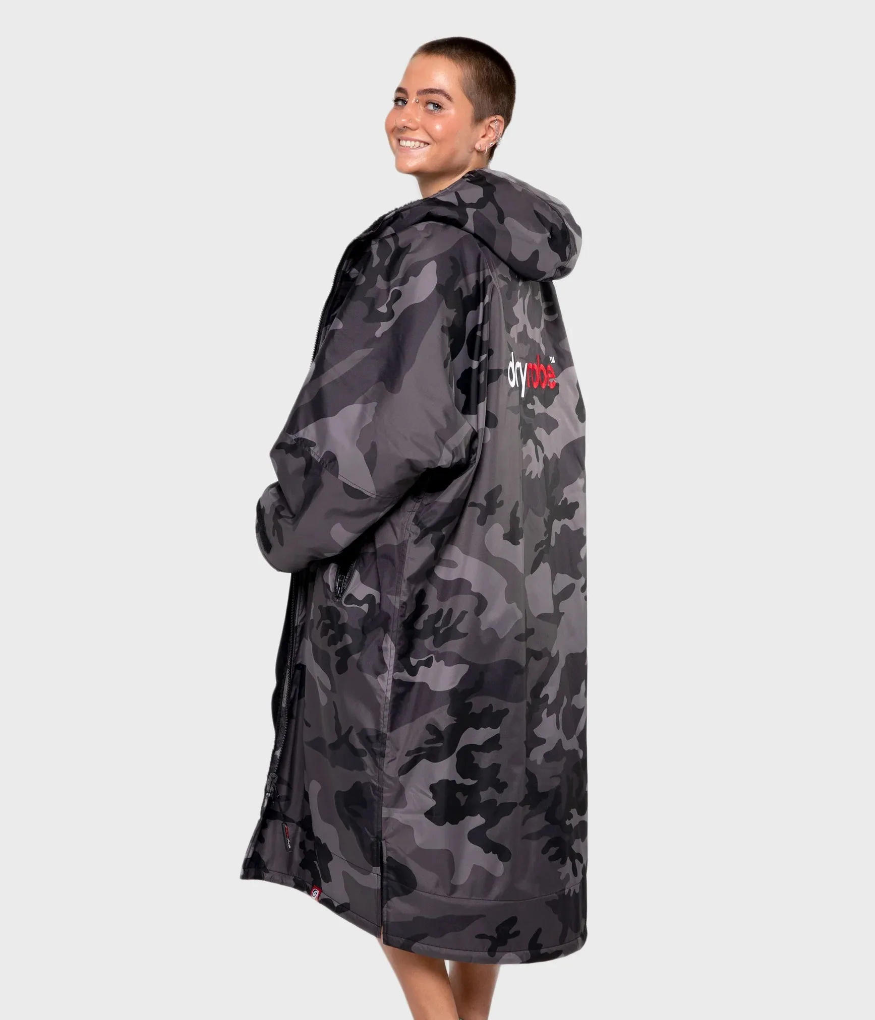 Dryrobe Advance Long Sleeve Changing Robe - Black Camo and Black