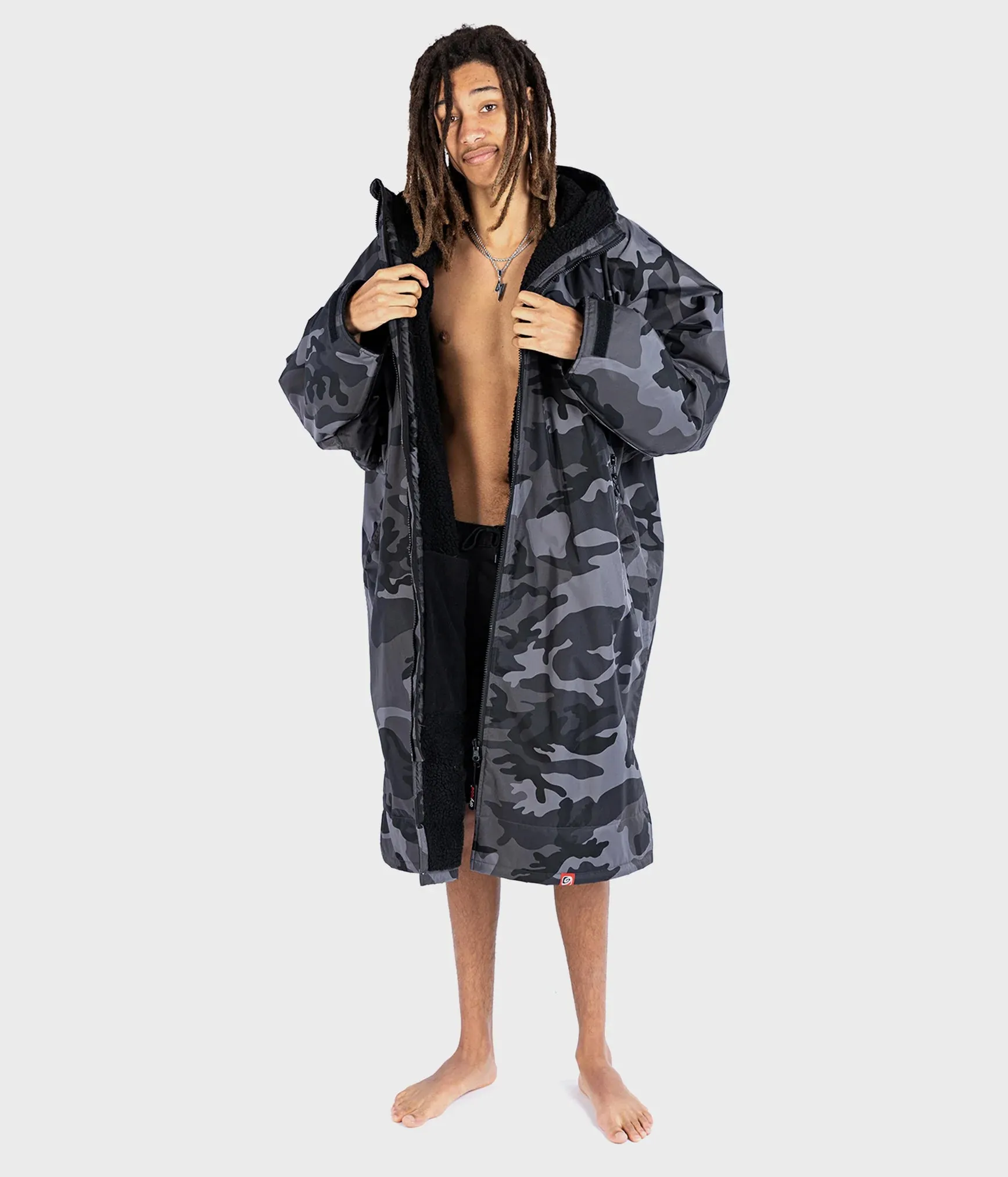 Dryrobe Advance Long Sleeve Changing Robe - Black Camo and Black