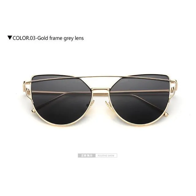 Elegant Metal Frame Cat Eye Sun Glass