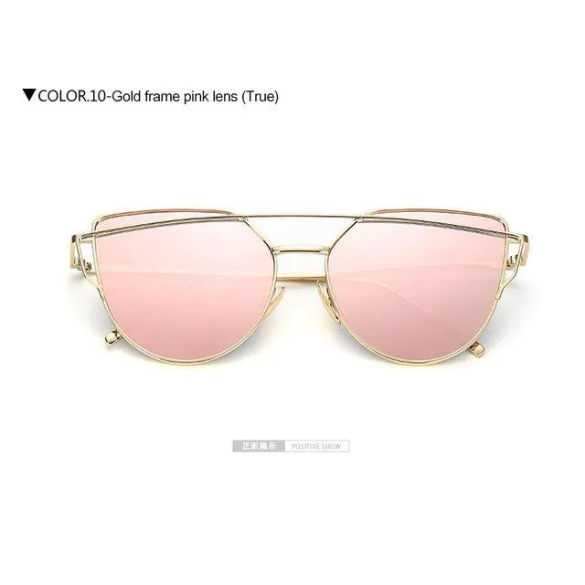 Elegant Metal Frame Cat Eye Sun Glass