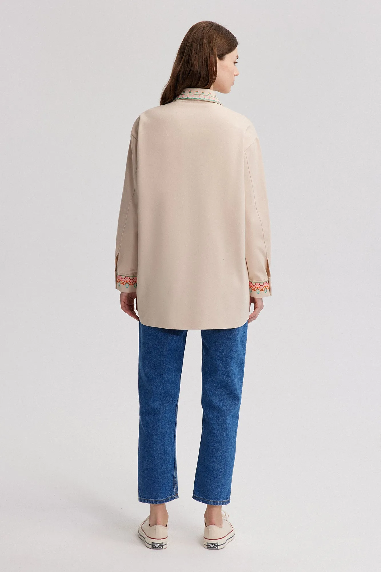 EMBROIDERED THIN GABARDINE JACKET