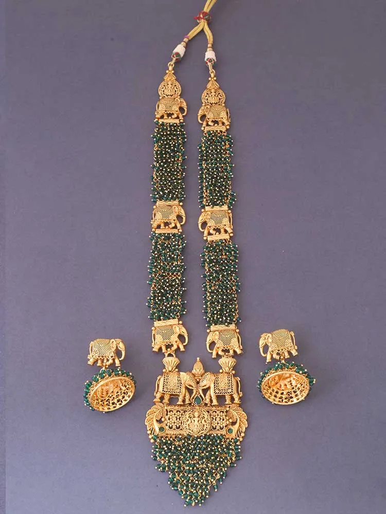 Emerald Atulya Temple Jewellery Set