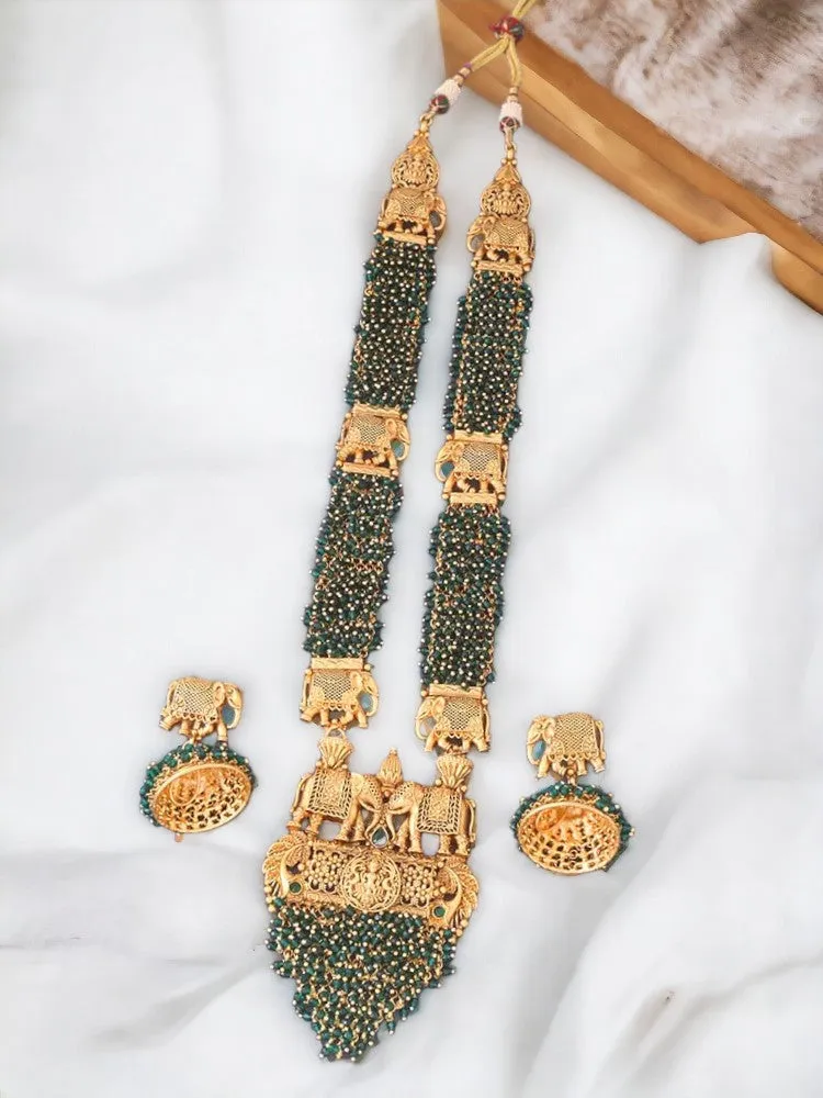 Emerald Atulya Temple Jewellery Set