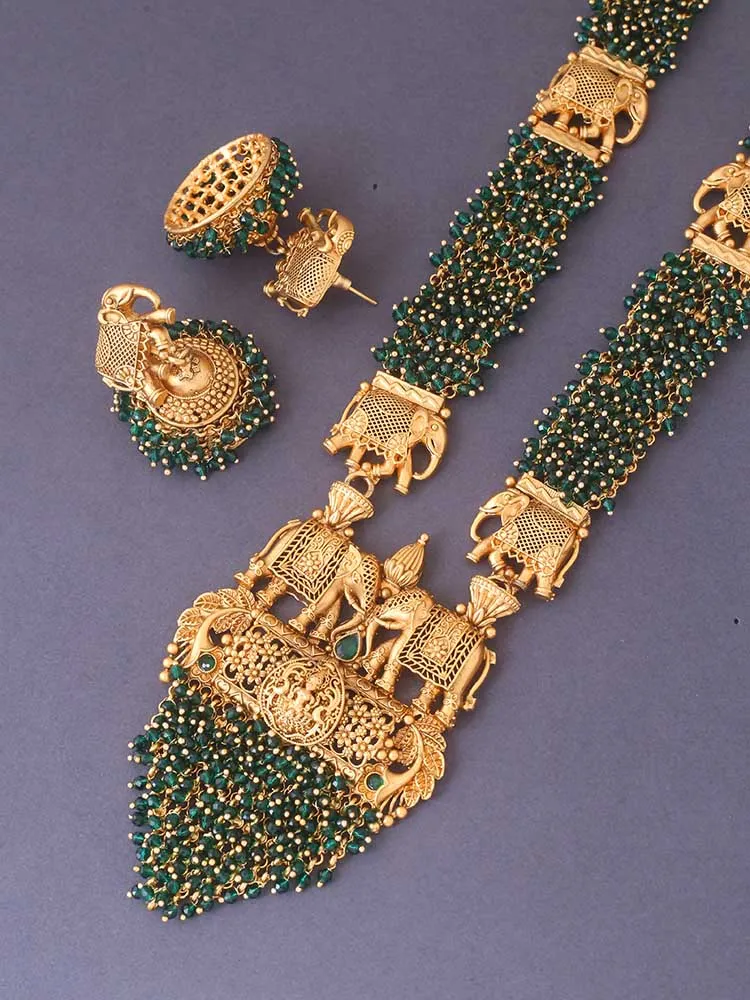 Emerald Atulya Temple Jewellery Set