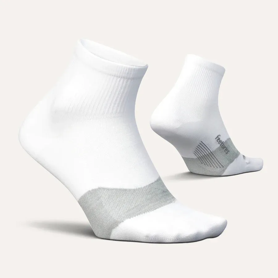 Feetures Elite Ultra Light Cushion Quarter Sock - White