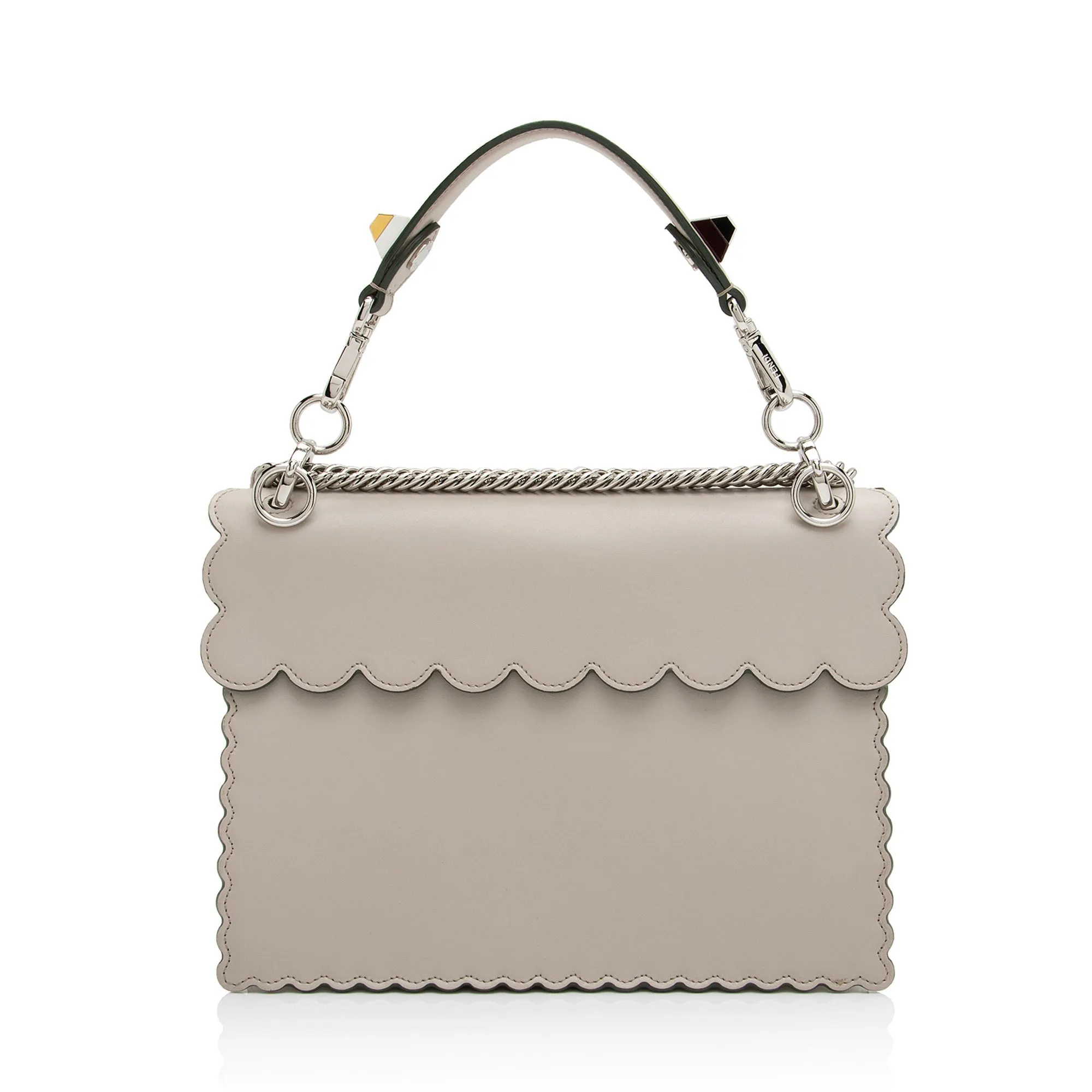 Fendi Calfskin Studded Kan I Medium Shoulder Bag (SHF-23376)