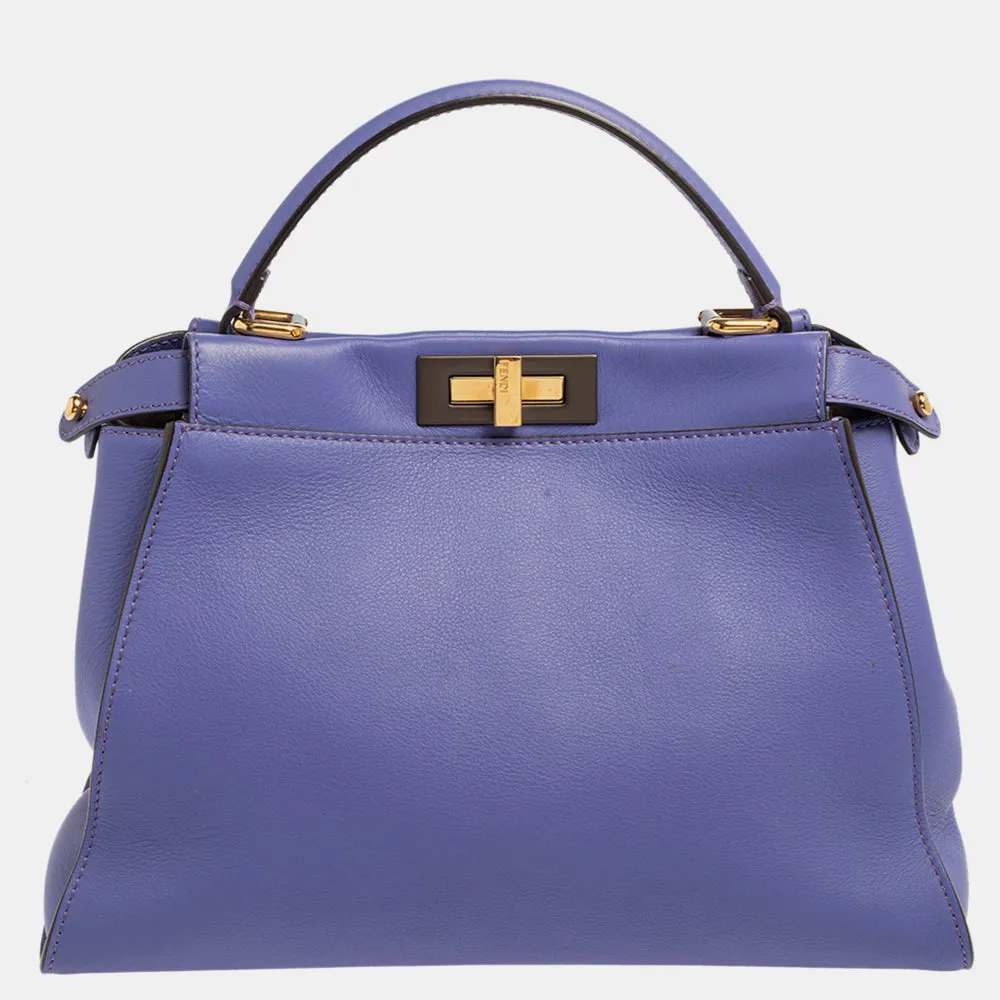 Fendi Leather Medium Peekaboo Top Handle Bag