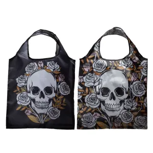 Foldable Skulls & Roses Reusable Shopping Bag Assorted