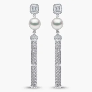 Glitz 18K Gold South Sea Pearl Diamond Earrings