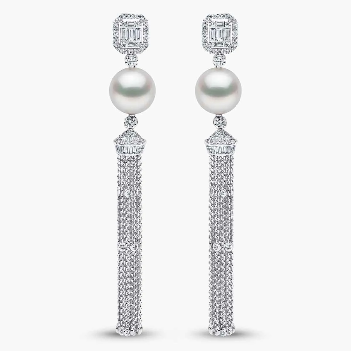 Glitz 18K Gold South Sea Pearl Diamond Earrings