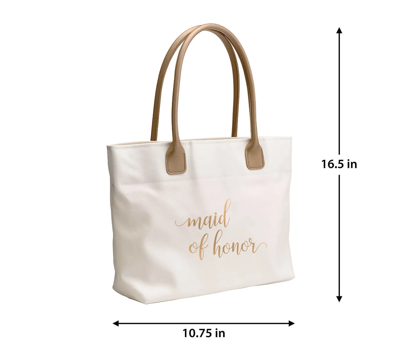 Gold Foil Print Maid of Honor Tote Bag