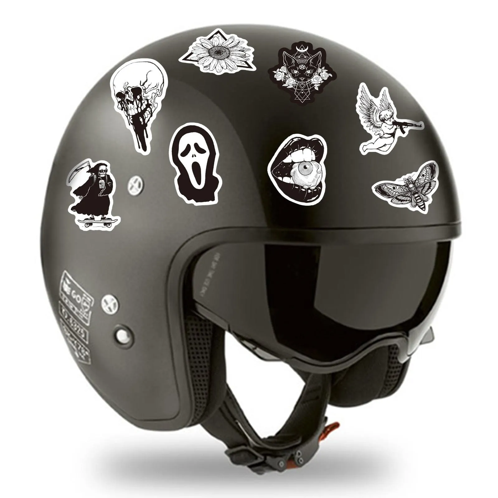 Gothic Monochrome Skull Stickers