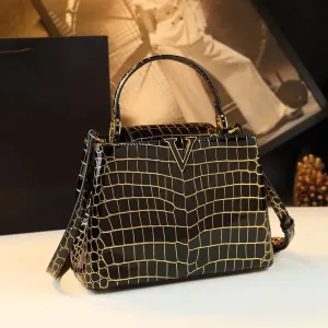 Gradient Crocodile Leather Bag