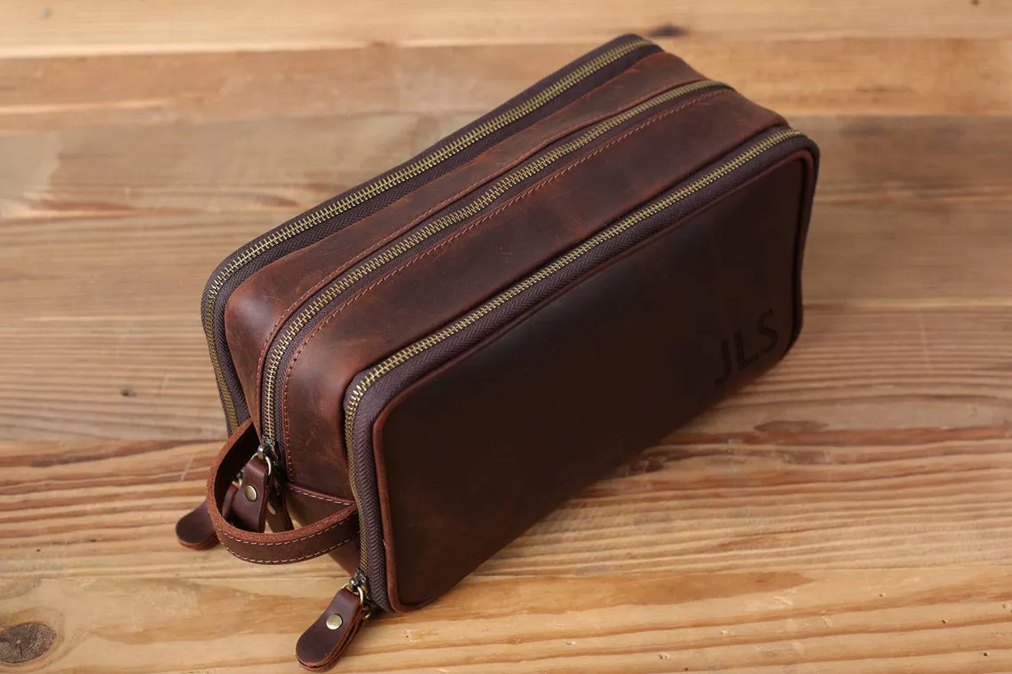 Groomsmen Gifts, Gift For Men, Leather Toiletry Bag, Mens Shaving Kit