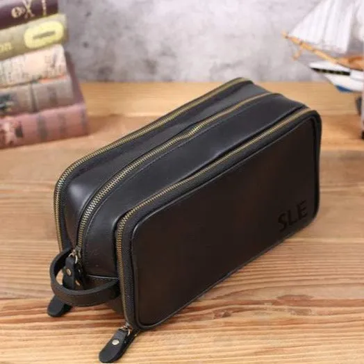 Groomsmen Gifts, Gift For Men, Leather Toiletry Bag, Mens Shaving Kit