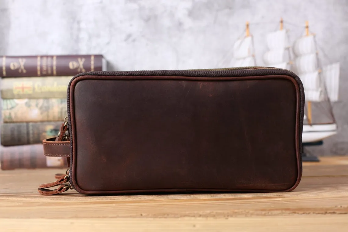 Groomsmen Gifts, Gift For Men, Leather Toiletry Bag, Mens Shaving Kit