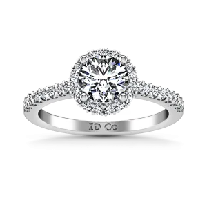 Halo  Engagement Ring Bethany 14K White Gold