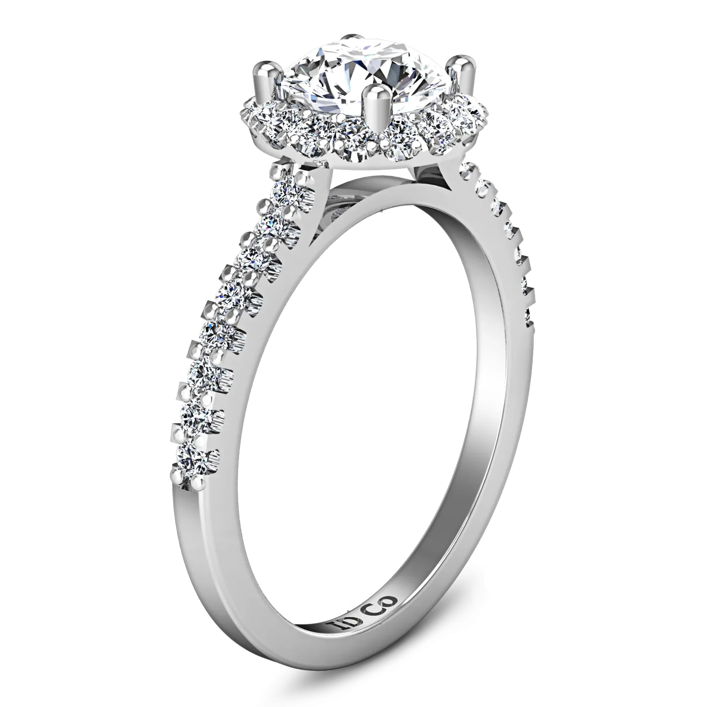 Halo  Engagement Ring Bethany 14K White Gold