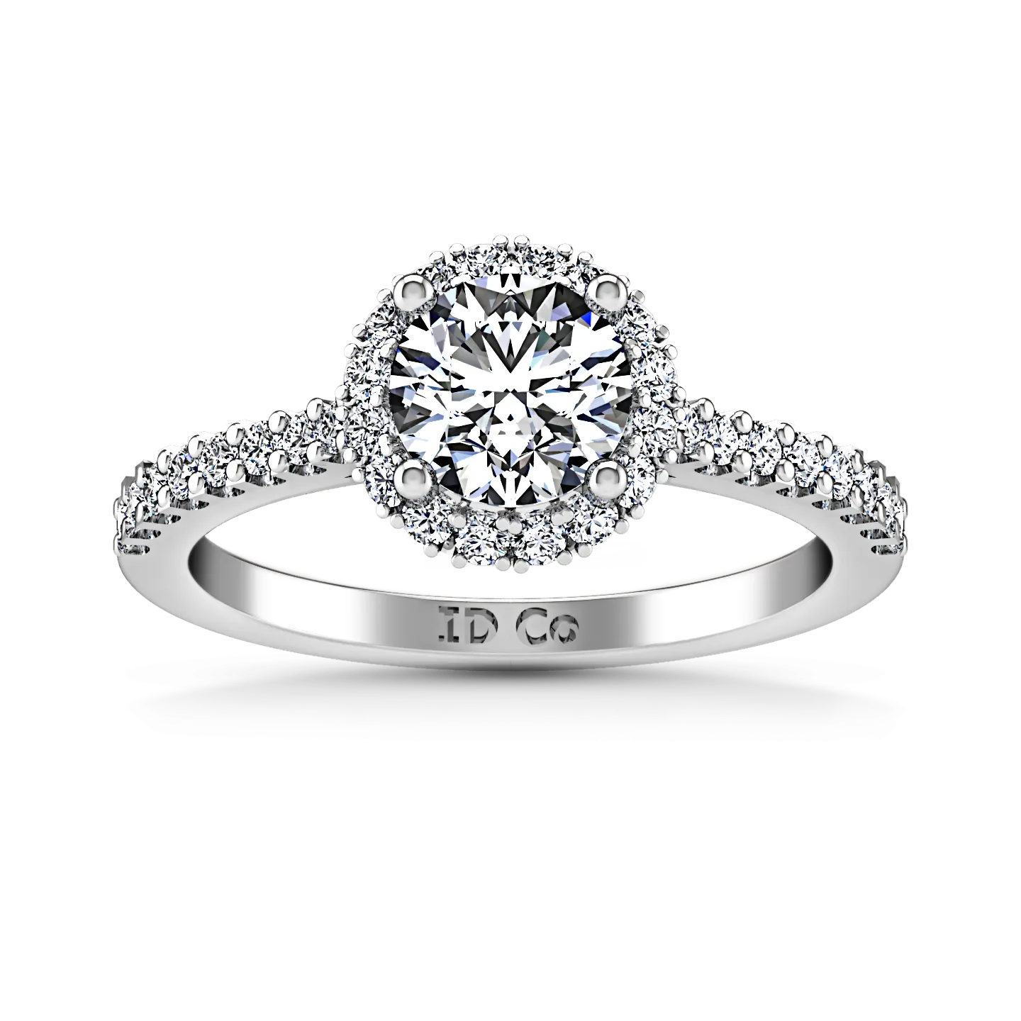 Halo  Engagement Ring Bethany 14K White Gold