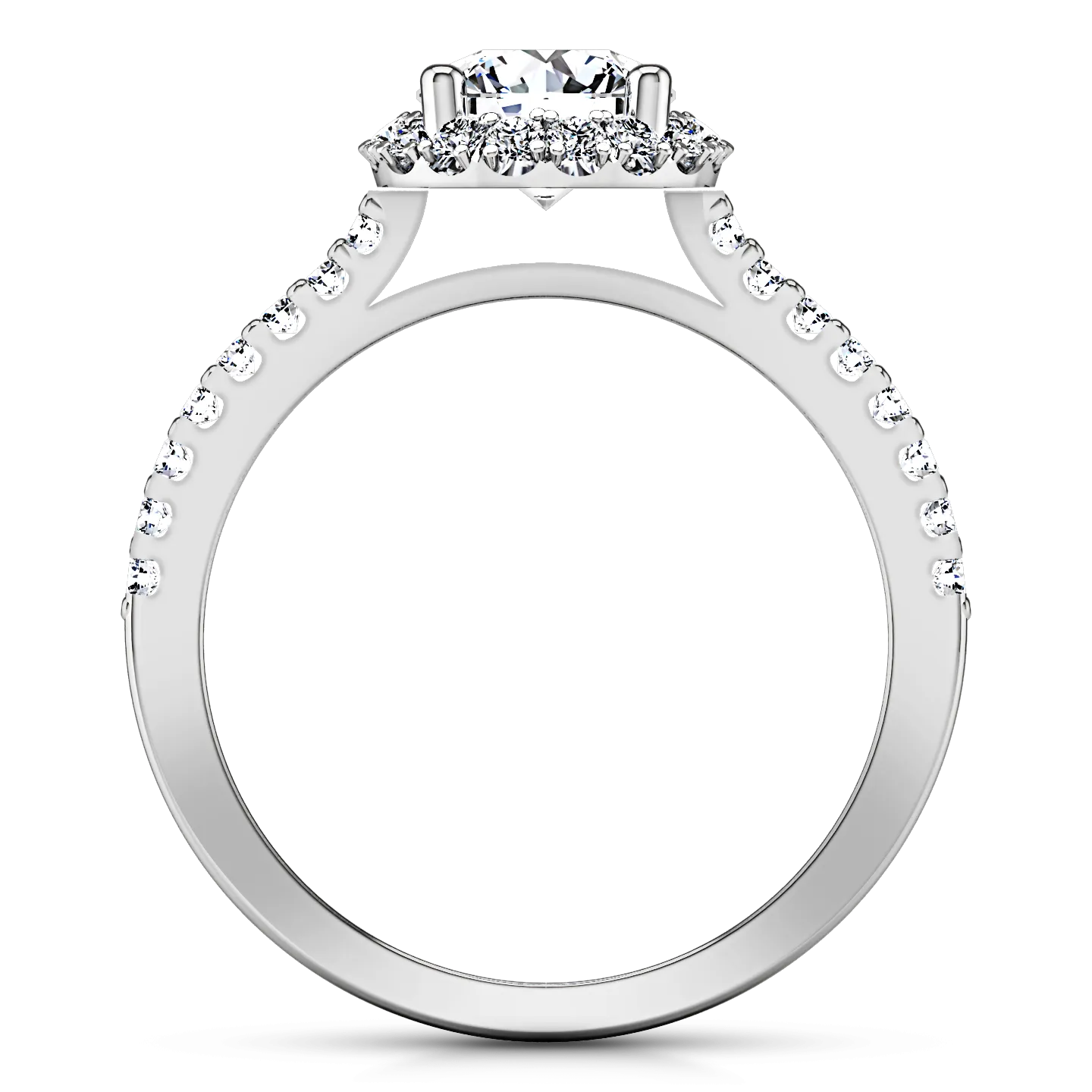 Halo  Engagement Ring Bethany 14K White Gold