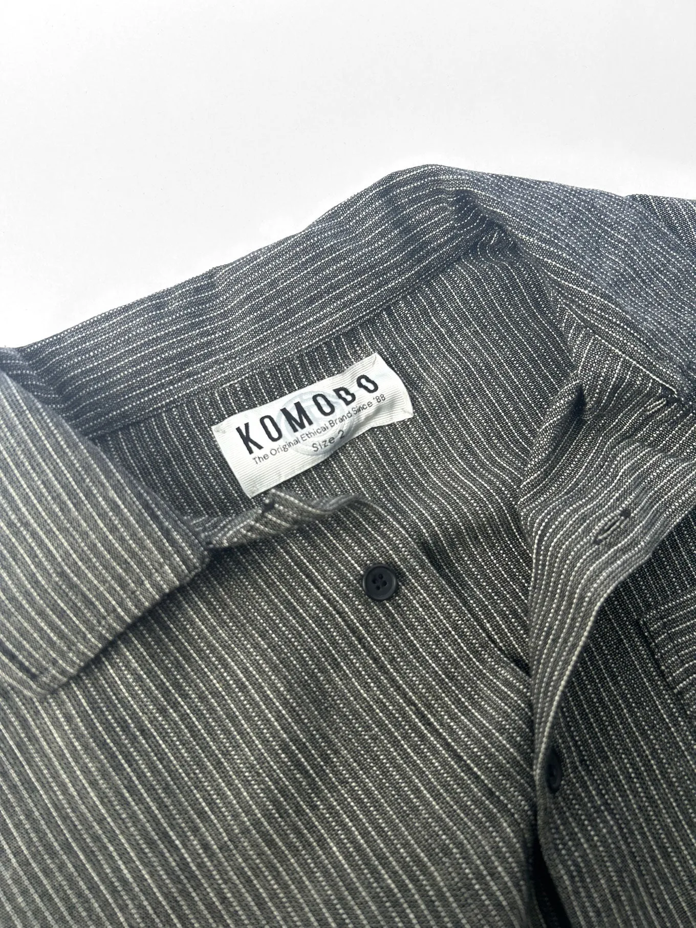 Hanako Handwoven Cotton Shirt Monochrome Stripe