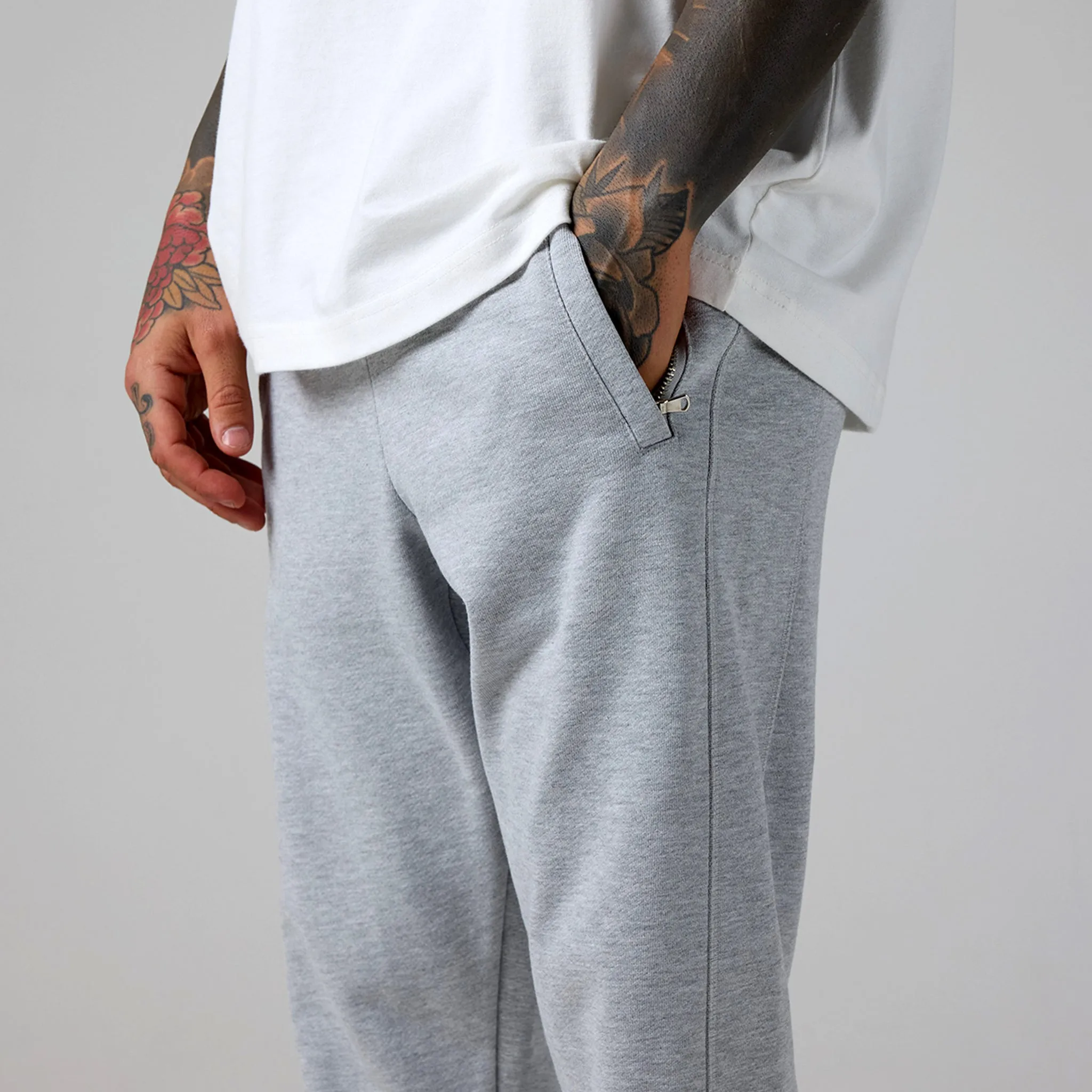 Heavyweight Cuffed Jogger | Grey Marl