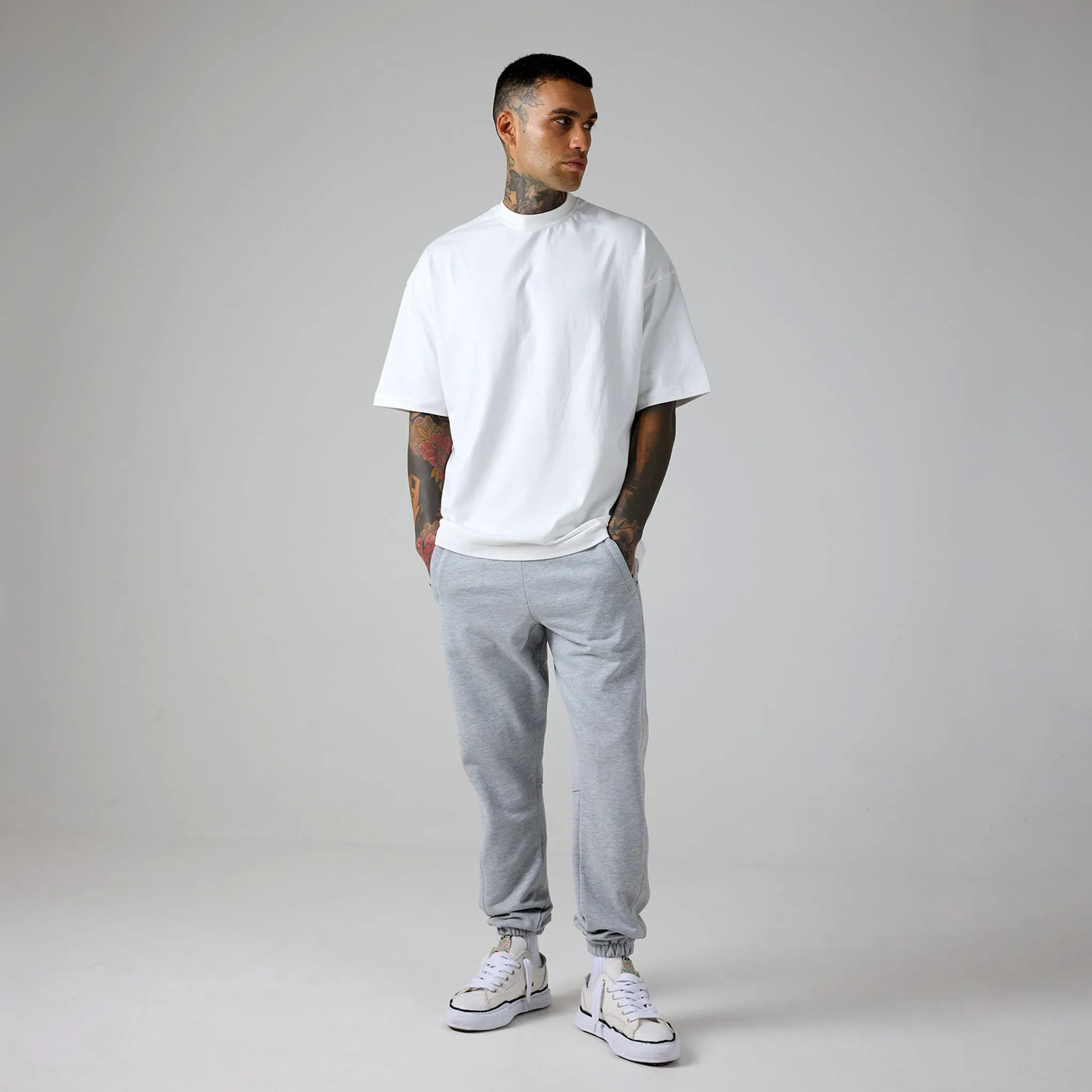 Heavyweight Cuffed Jogger | Grey Marl