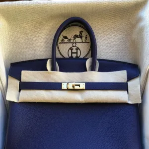 Hermès Birkin 25 Bleu Encre Togo Gold Hardware GHW