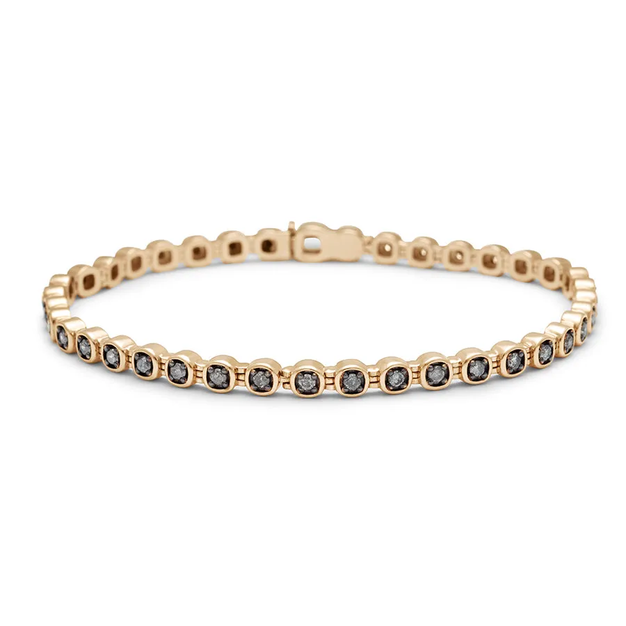 Ingot Eternity Bracelet (Petit) - Yellow Gold, Black, Grey & White Diamonds