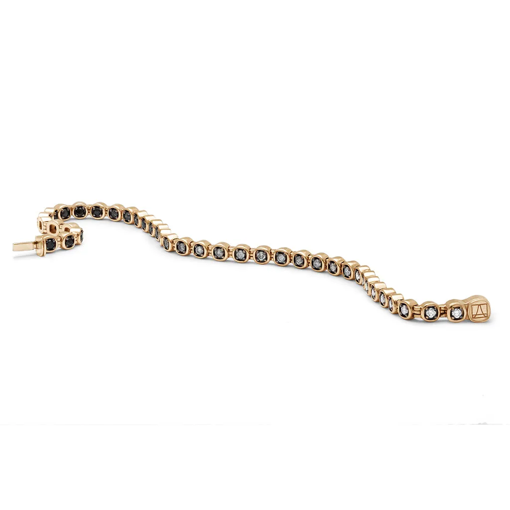 Ingot Eternity Bracelet (Petit) - Yellow Gold, Black, Grey & White Diamonds