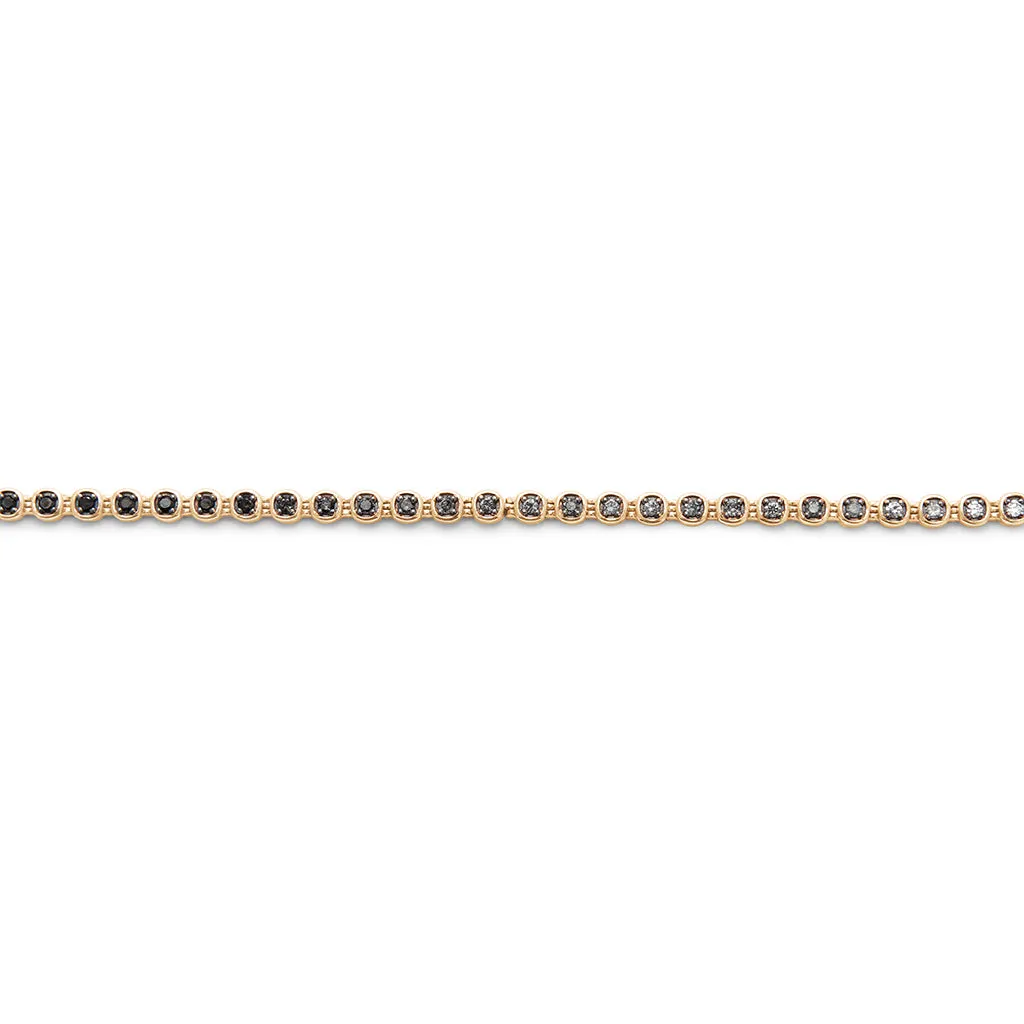 Ingot Eternity Bracelet (Petit) - Yellow Gold, Black, Grey & White Diamonds