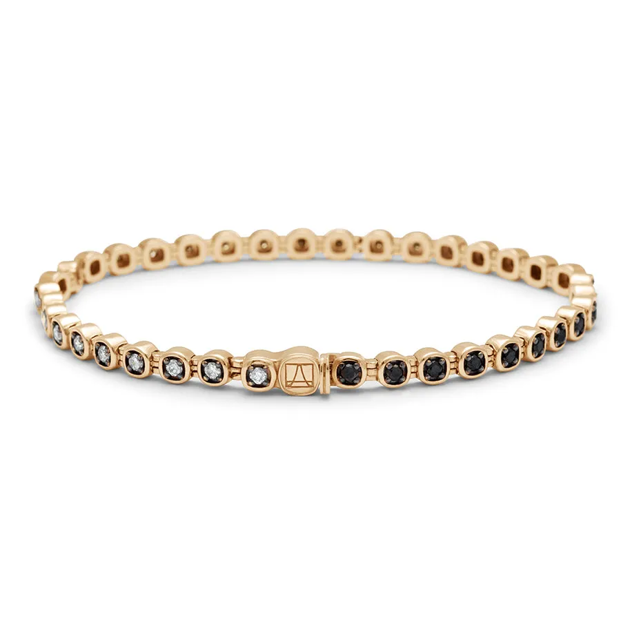 Ingot Eternity Bracelet (Petit) - Yellow Gold, Black, Grey & White Diamonds