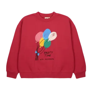 Jelly Mallow Balloon Sweatshirt | Red