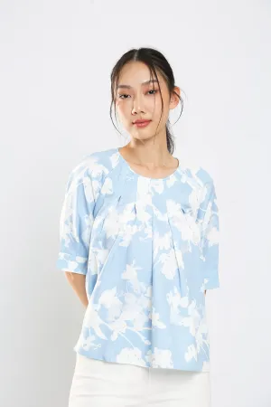 Kelly Blouse in Blue Print