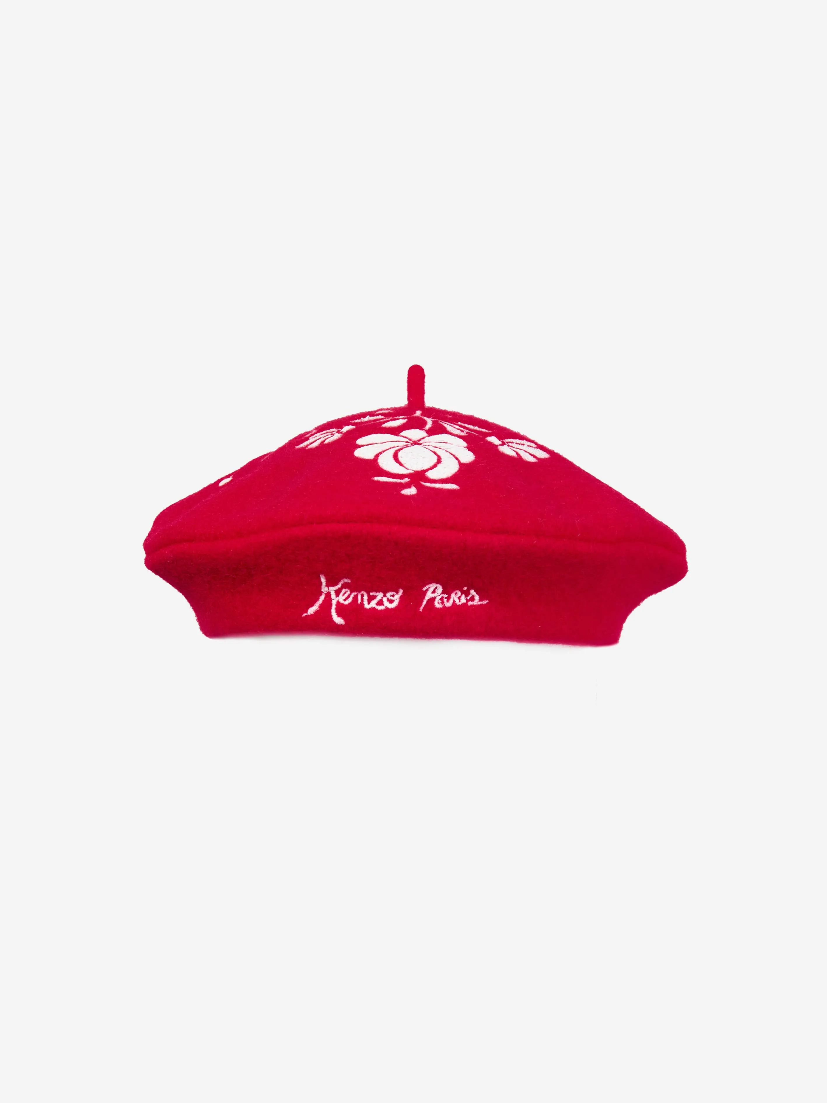 KENZO Girls Embroidered Beret in Red