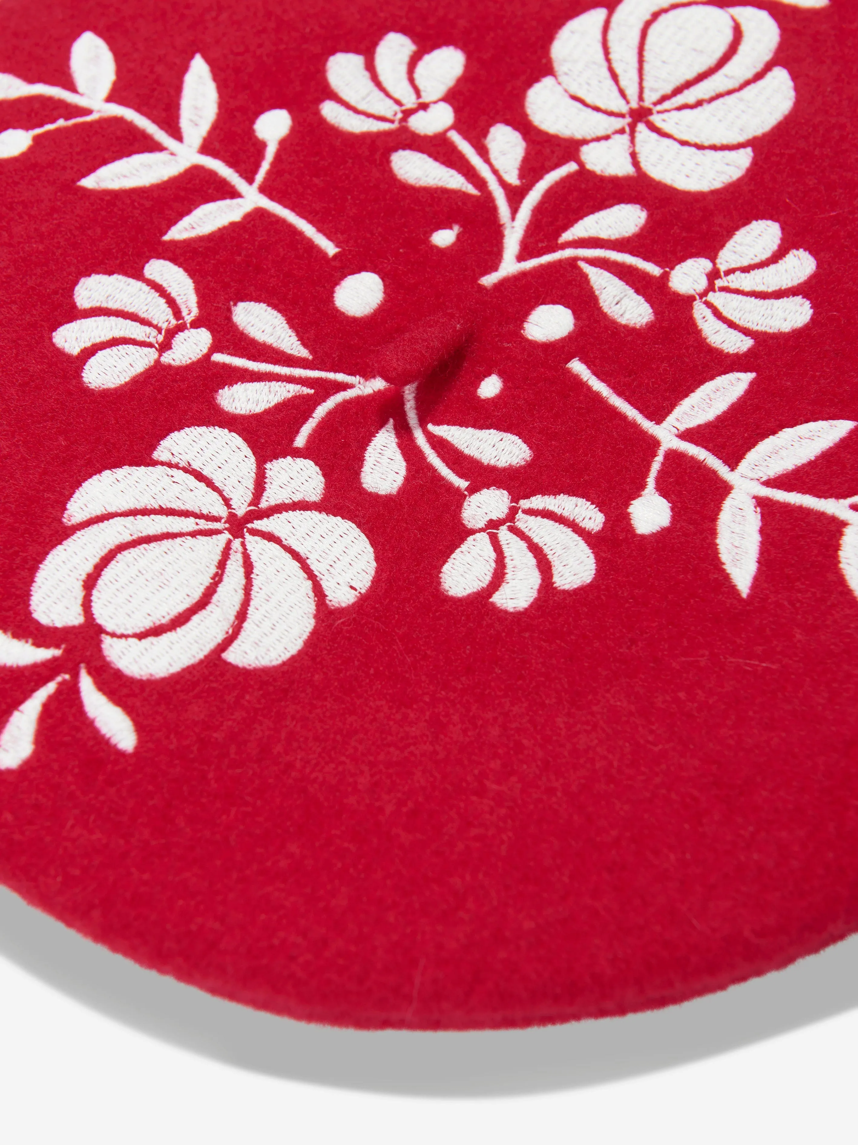 KENZO Girls Embroidered Beret in Red