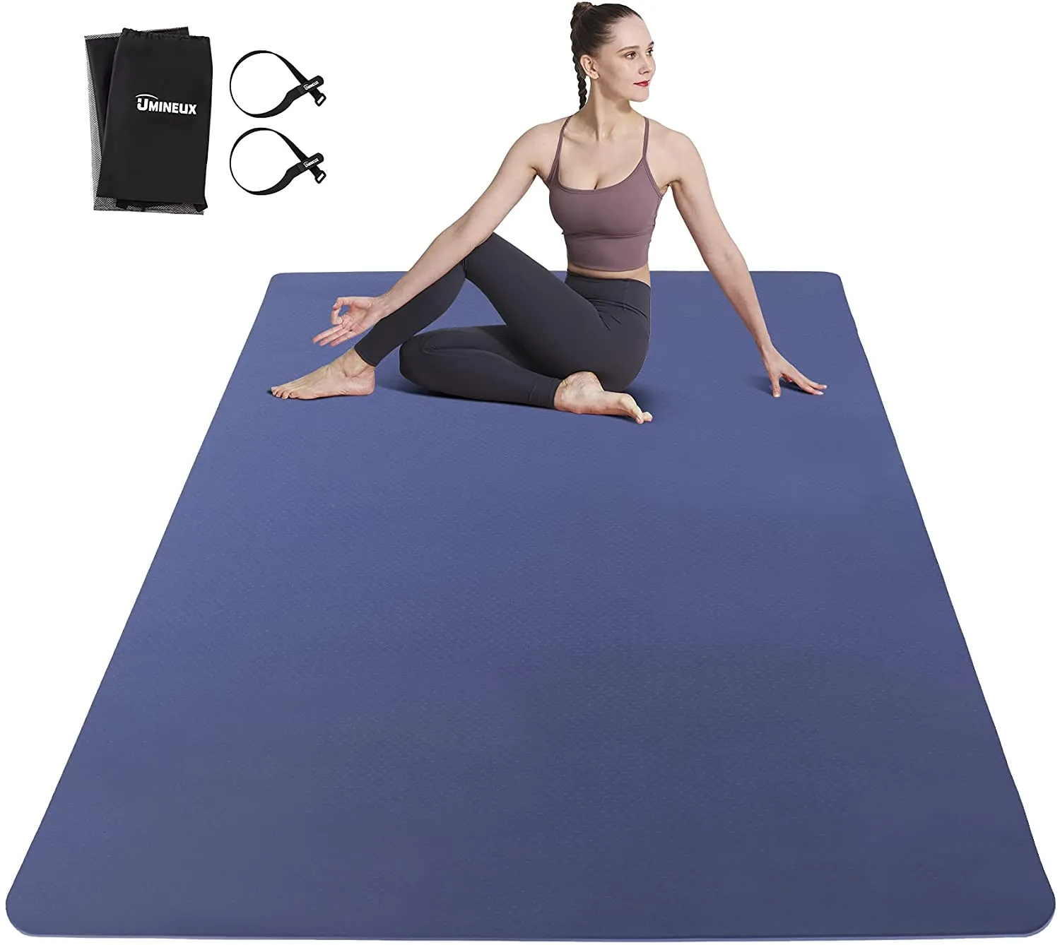 Large Yoga Mat for Men and Women - 6'x4'x6mm, Extra Wide Eco Friendly Fitness Mat for Home Gym Workout, Non-Slip, Non-Toxic, Perfect for Barefoot Exercise (Yoga, Pilates, Stretching, Meditation)