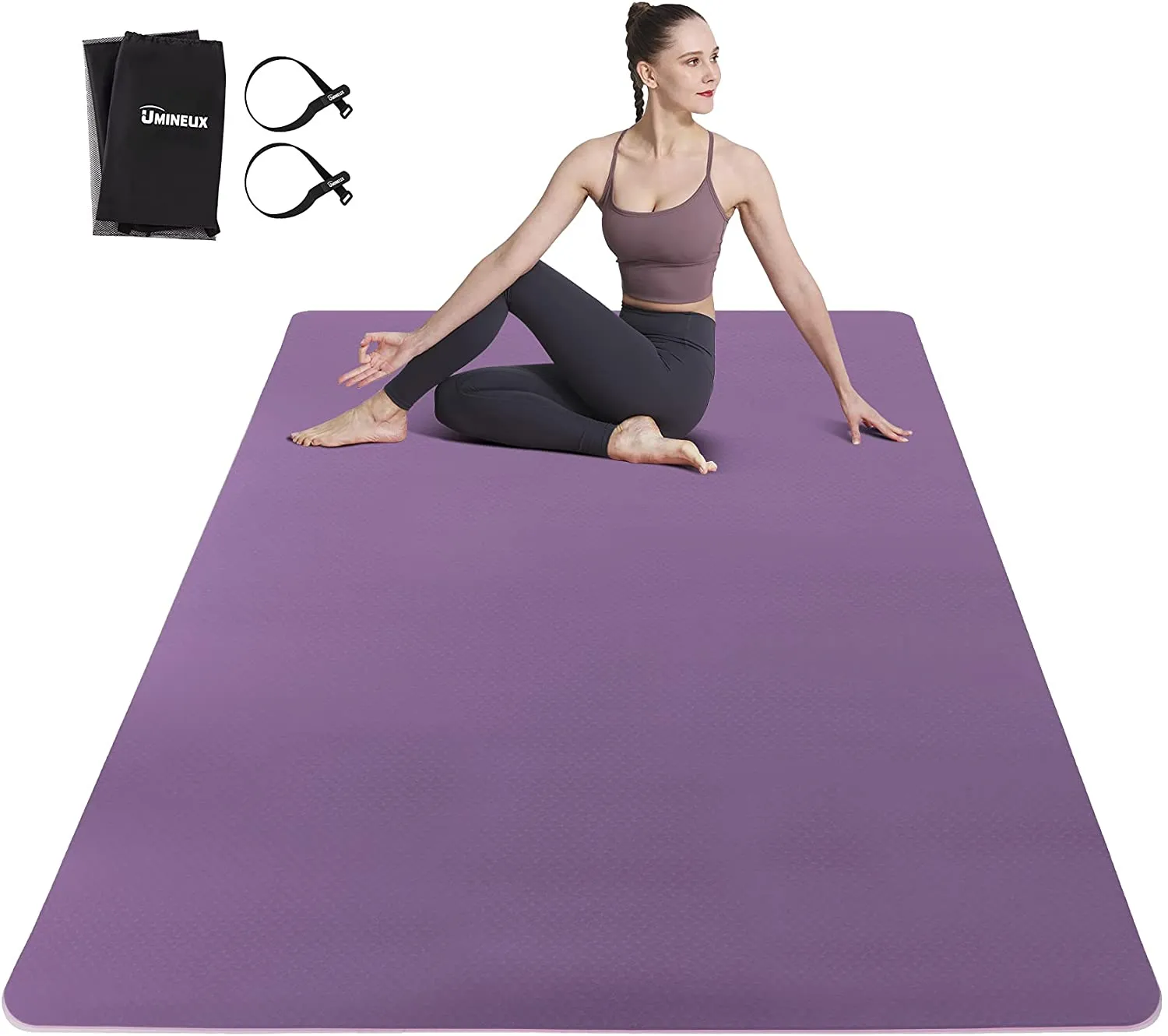 Large Yoga Mat for Men and Women - 6'x4'x6mm, Extra Wide Eco Friendly Fitness Mat for Home Gym Workout, Non-Slip, Non-Toxic, Perfect for Barefoot Exercise (Yoga, Pilates, Stretching, Meditation)