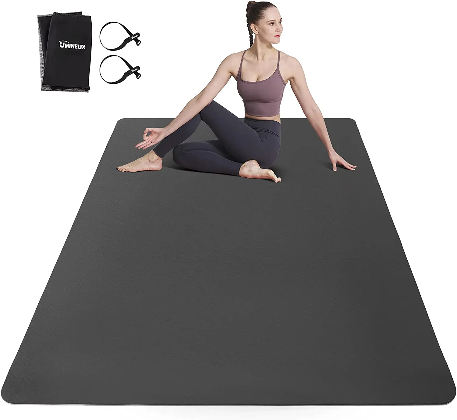 Large Yoga Mat for Men and Women - 6'x4'x6mm, Extra Wide Eco Friendly Fitness Mat for Home Gym Workout, Non-Slip, Non-Toxic, Perfect for Barefoot Exercise (Yoga, Pilates, Stretching, Meditation)