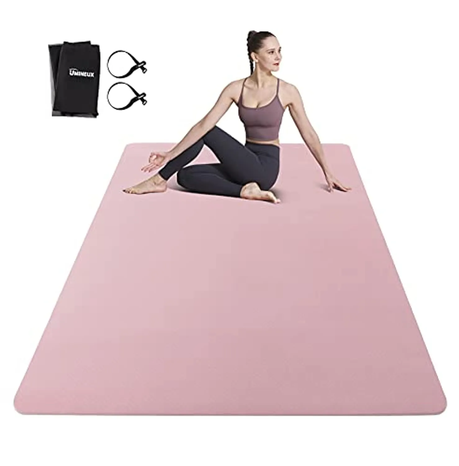 Large Yoga Mat for Men and Women - 6'x4'x6mm, Extra Wide Eco Friendly Fitness Mat for Home Gym Workout, Non-Slip, Non-Toxic, Perfect for Barefoot Exercise (Yoga, Pilates, Stretching, Meditation)