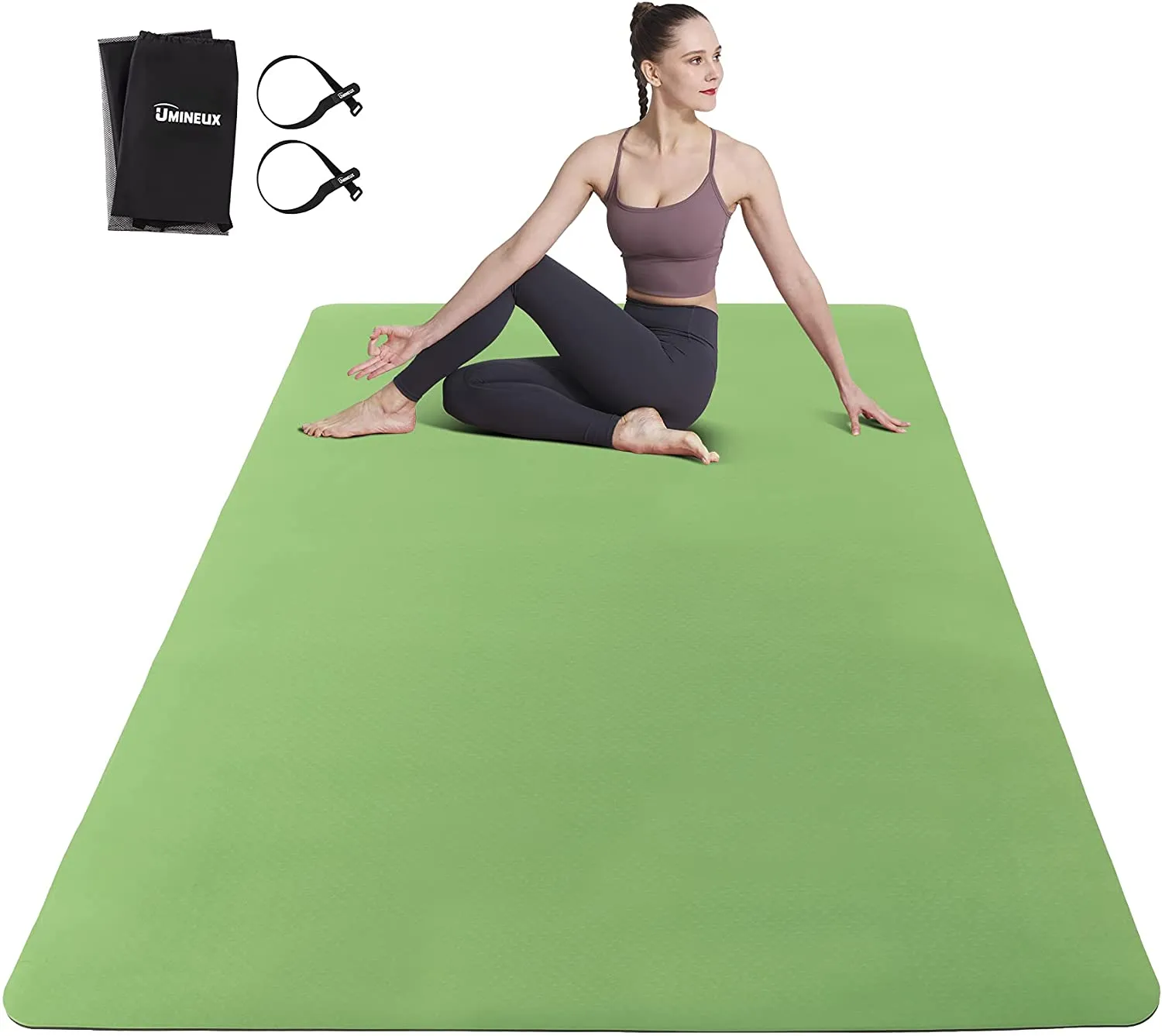 Large Yoga Mat for Men and Women - 6'x4'x6mm, Extra Wide Eco Friendly Fitness Mat for Home Gym Workout, Non-Slip, Non-Toxic, Perfect for Barefoot Exercise (Yoga, Pilates, Stretching, Meditation)