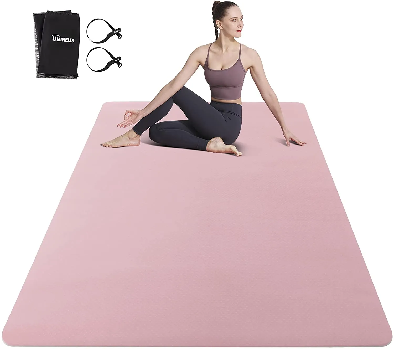 Large Yoga Mat for Men and Women - 6'x4'x6mm, Extra Wide Eco Friendly Fitness Mat for Home Gym Workout, Non-Slip, Non-Toxic, Perfect for Barefoot Exercise (Yoga, Pilates, Stretching, Meditation)