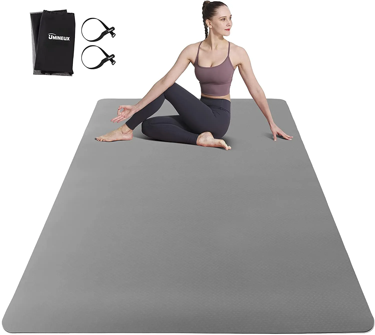 Large Yoga Mat for Men and Women - 6'x4'x6mm, Extra Wide Eco Friendly Fitness Mat for Home Gym Workout, Non-Slip, Non-Toxic, Perfect for Barefoot Exercise (Yoga, Pilates, Stretching, Meditation)