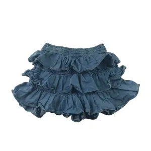 M&S Skirt Age 5 Blue Ruffle Tiered Cotton