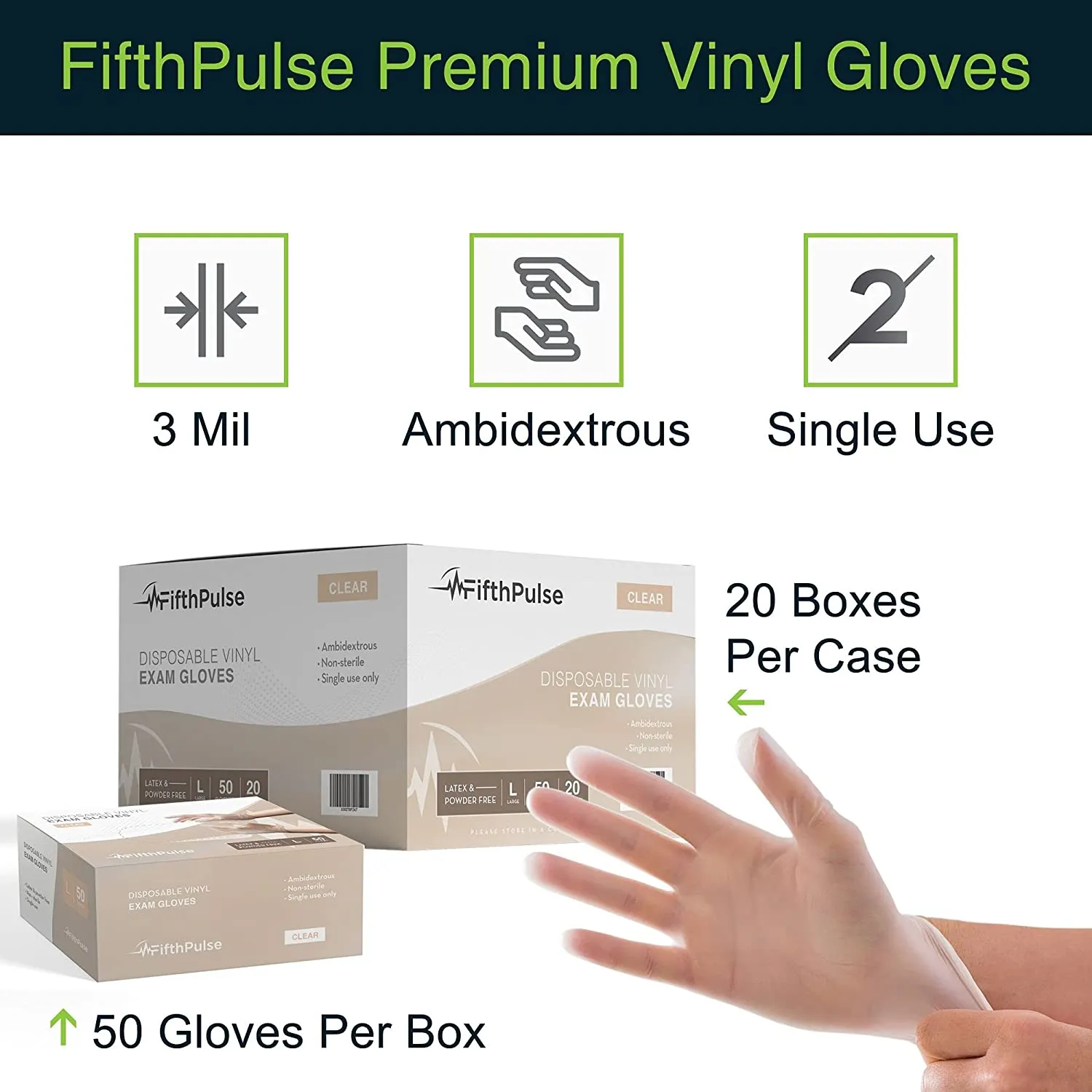 Medical Grade Vinyl Gloves - Clear